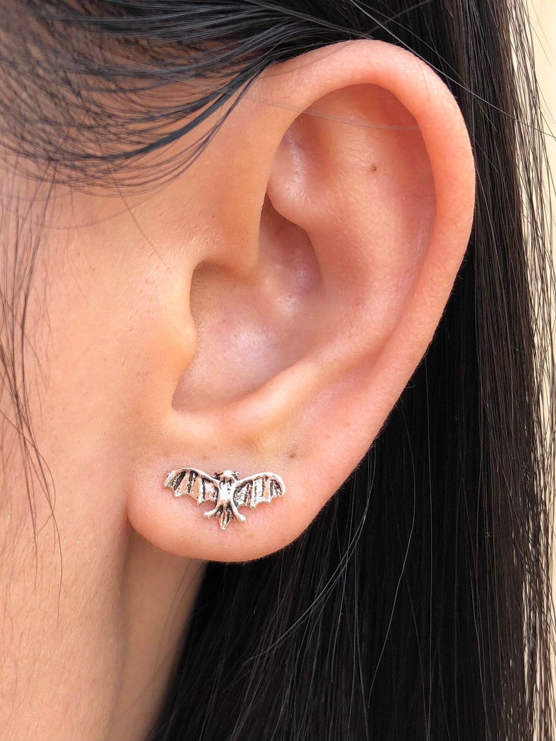 925 Sterling silver bat stud earrings, bat earrings, small bat earrings, bat studs, bat gift, bat lover gift, gift for him, animal earrings