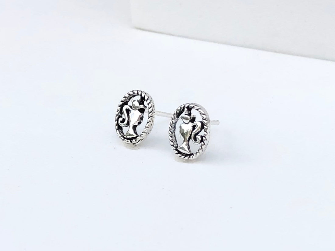 925 Sterling silver vintage princess earrings, princess earrings, girl earrings, princess studs, princess mirror earrings, vintage earrings