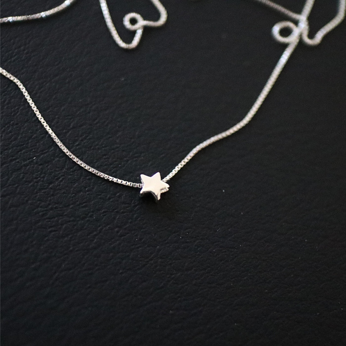 925 Sterling Silver Small Star Necklace, Star Necklace, Star Chain, Mini Star Choker, Silver Star Gift, 1 mm Star Chain