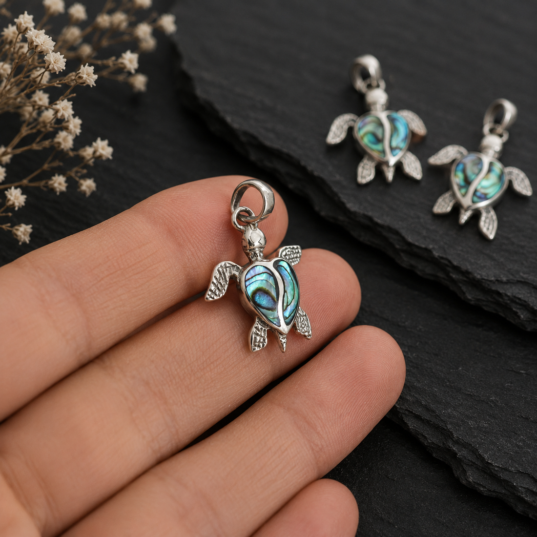 Abalone Turtle Pendant