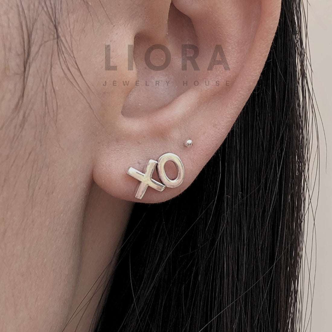 925 Sterling Silver XO Stud Earrings, XO Earrings, XO, Kiss Earrings, Kiss Symbol, Alphabet Jewelry, Kiss