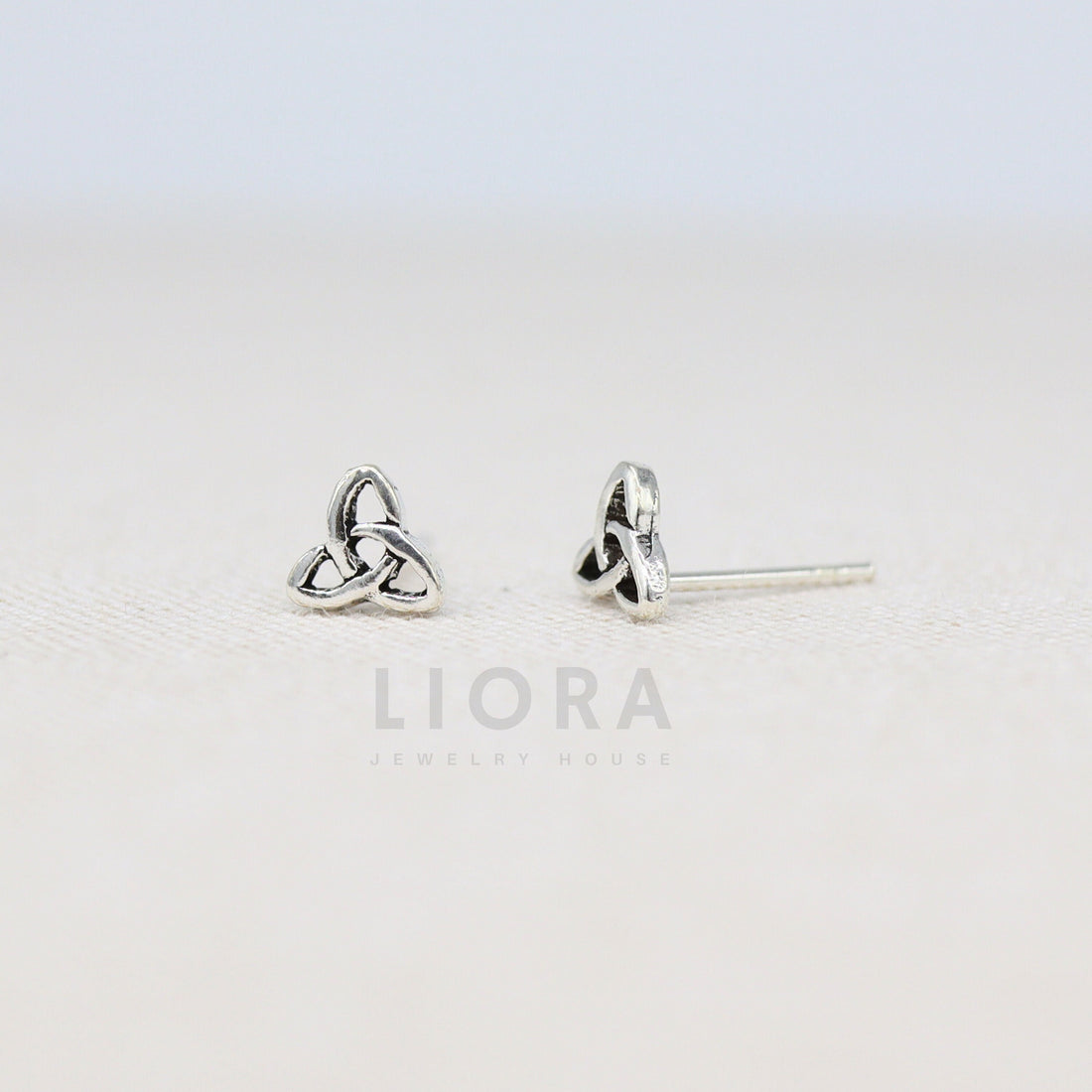 925 Sterling Silver Triangle Celtic Knot Stud Earrings, Celtic Knot Earrings, Celtic Knot Studs, Triangle Earrings