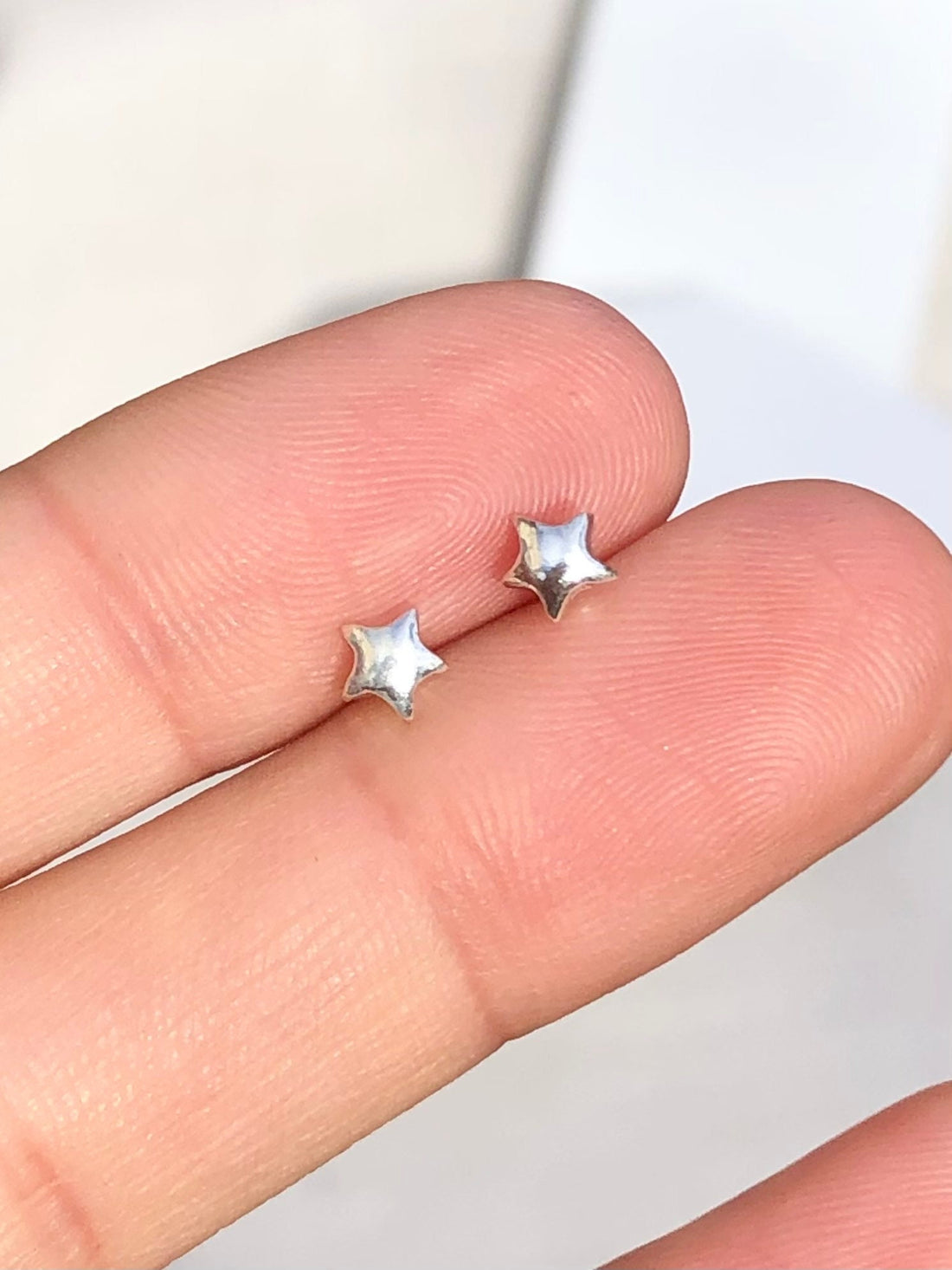925 Sterling Silver Tiny Solid Star Stud Earrings, Tiny Star Earrings, Star Earrings, Thick Star Earrings, Silver Star, Star Gift