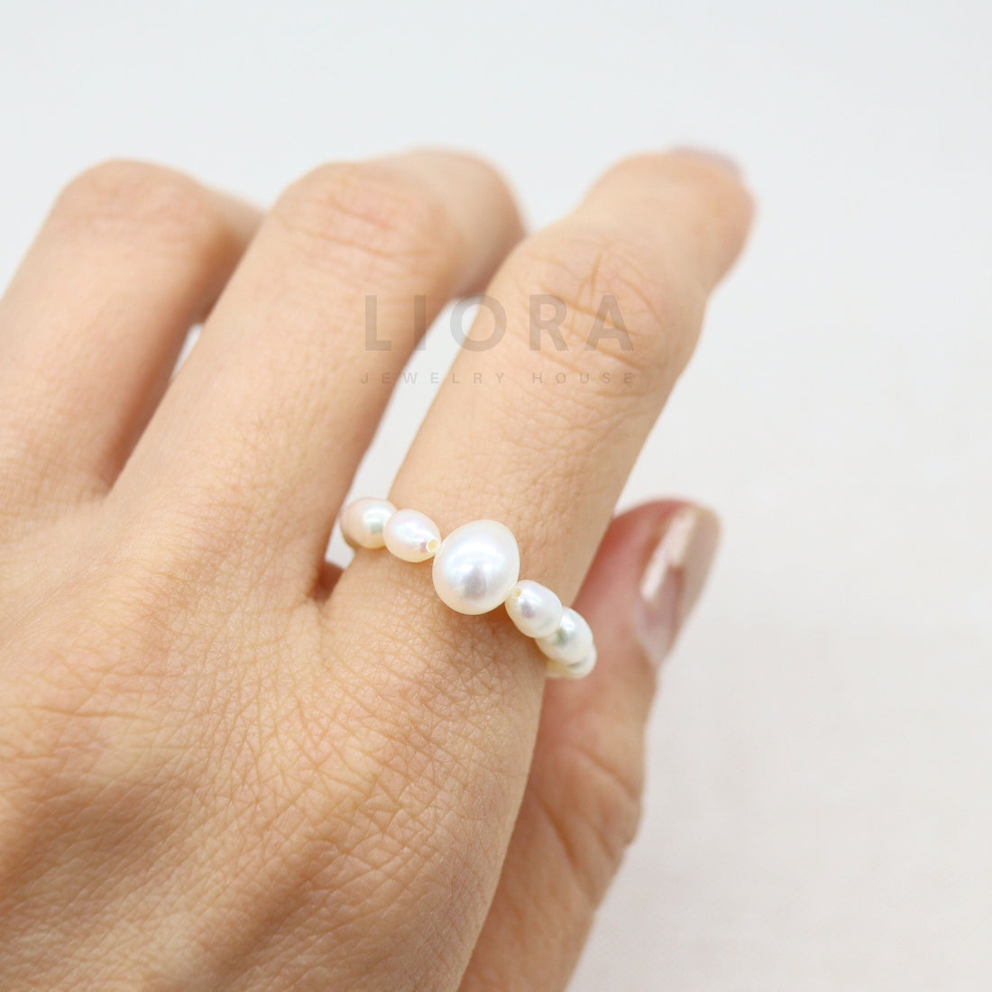 Freshwater pearl ring, pear beaded ring, pearl ring, beaded ring, real pearl ring, white pearl ring, seed pearl ring, freshwater pear