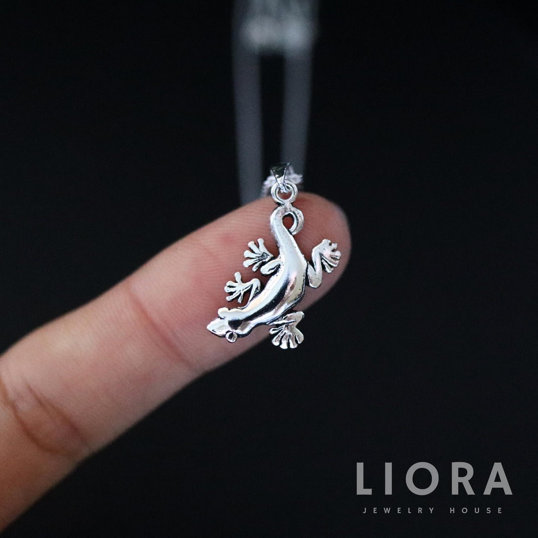 925 Sterling Silver Gecko Pendant Necklace, Gecko Pendant, Gecko Necklace, Chameleon Pendant, Animal Pendant, Reptile Pendant, Gift for him