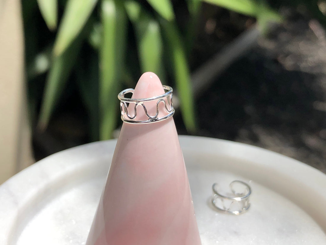 Sterling silver Zigzag wire ear cuffs, silver ear cuffs, ear wrap, double ear wrap, non piercing, cartilage double cuff, dainty ear cuff