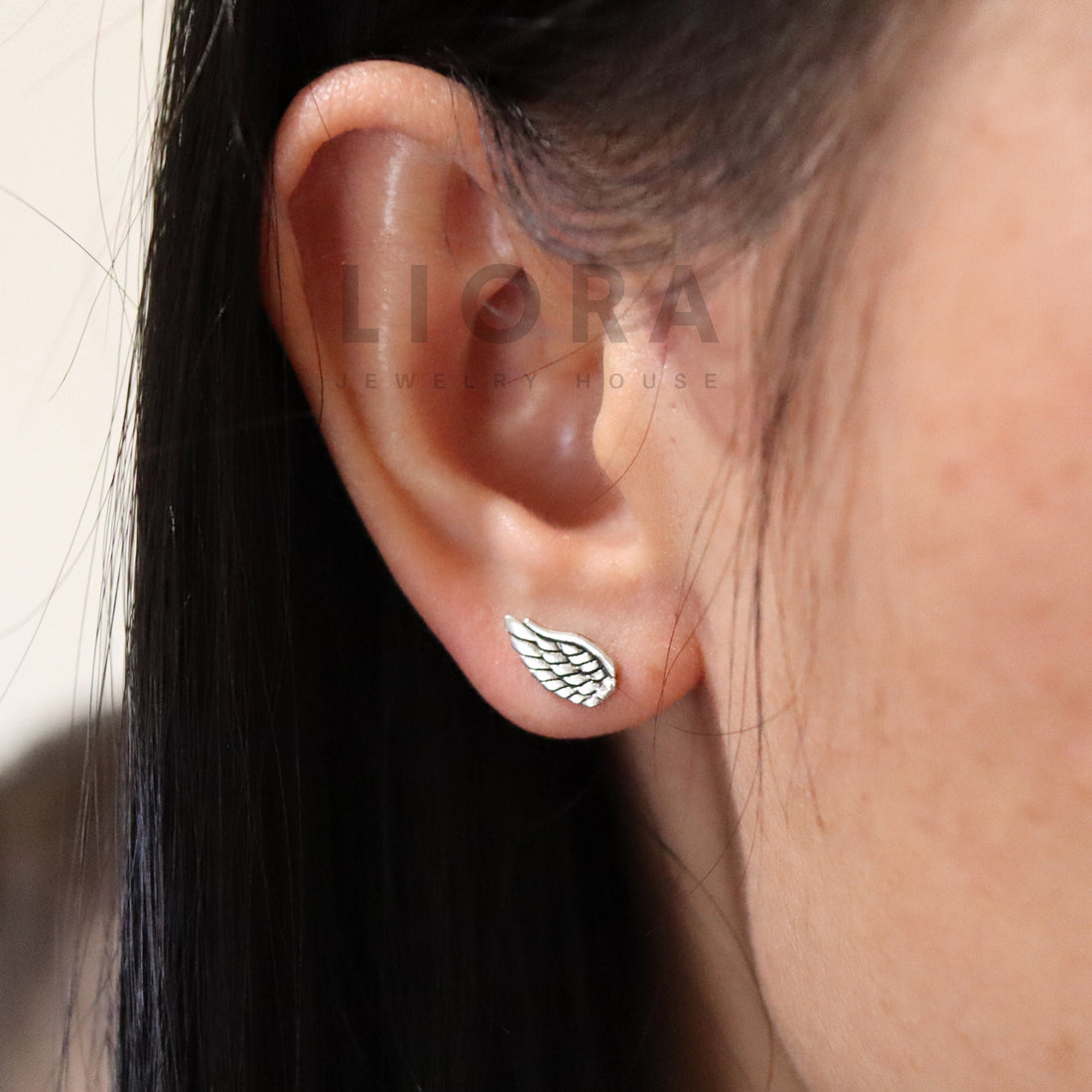 925 Sterling Silver Wing Stud Earrings, Wing Earrings, Wing Gift, Angel Earrings