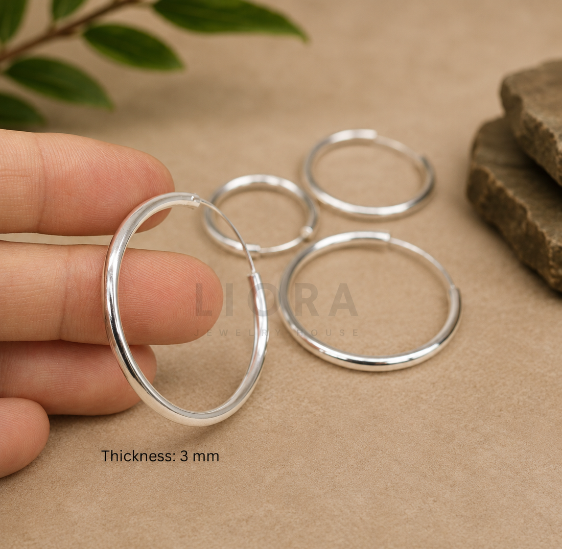 3mm Thick Hoop Earrings