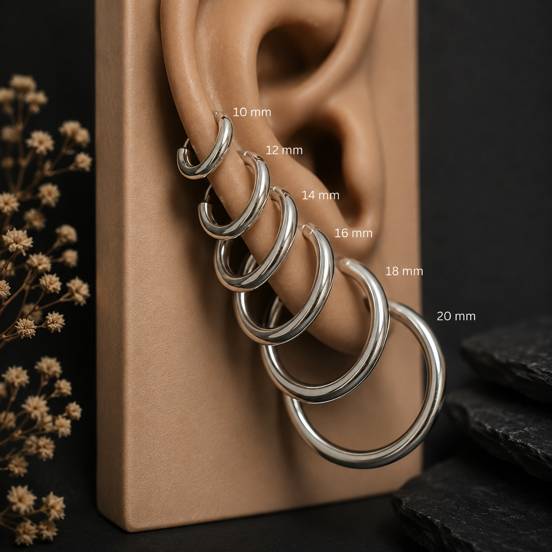 2mm Thick Hoop Earrings