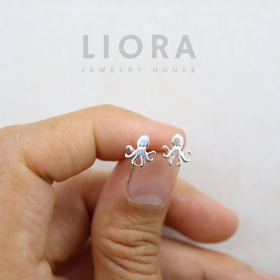 925 Sterling Silver Octopus Stud Earrings, Octopus Earrings, Animal Earrings, Kid Earrings, Octopus Gift, baby Octopus