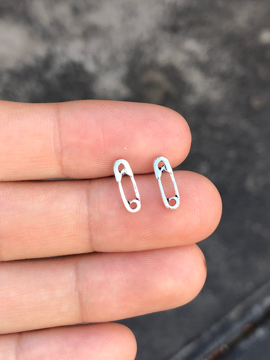 925 sterling silver Safety Pin Brooch Stud Earrings, safety pin stud earrings, safety pin earrings, punk studs, 925 safety pin, silver pin