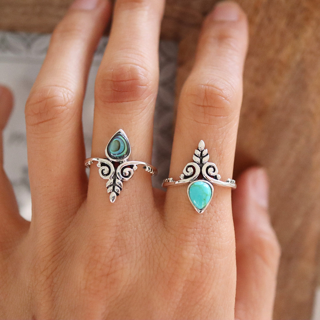 Turquoise Silver Ring, Teardrop Turquoise Ring, Bridal Ring, Boho Ring, Hippie Ring, Floral Ring, Turquoise Ring Gift, Celtic Turquoise