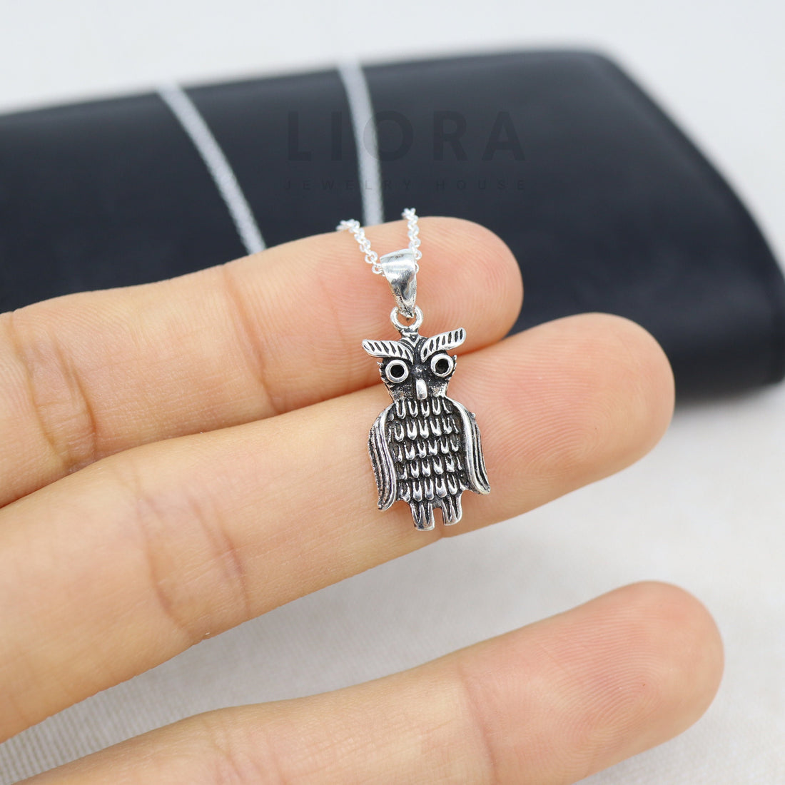 925 Sterling Silver Owl Necklace, Owl Pendant Necklace, Owl Gift, Animal Necklace, Owl Charm