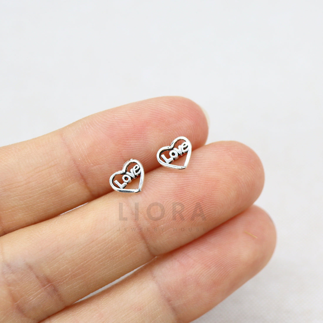 925 Sterling silver love heart earrings, love letter heart earrings, love letter earrings, letter heart love, heart earrings, gift for her