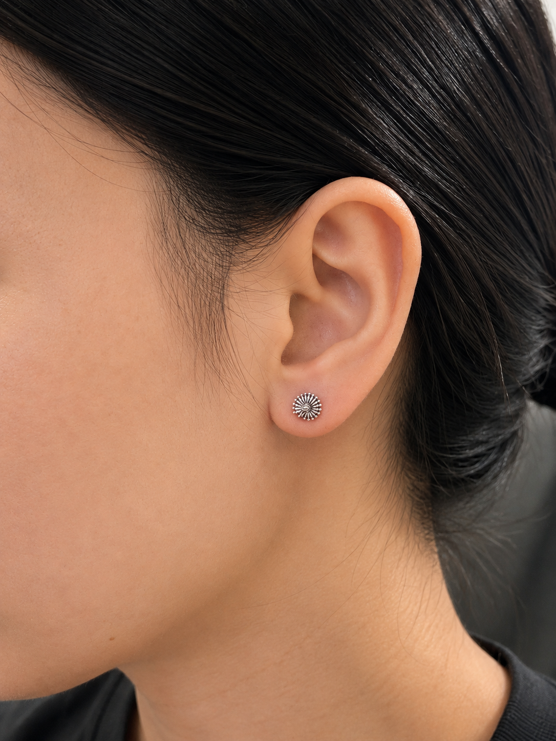 Oxidized Spiral Shell Earrings