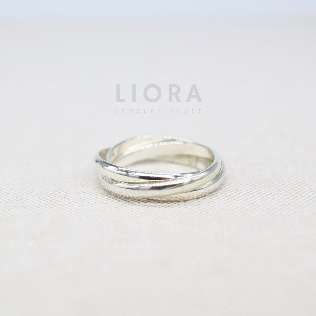 925 Sterling Silver Rolling Fidget Ring, Three Ring Set, Three Interlocking Ring, Three Rolling Ring, Silver Band Ring