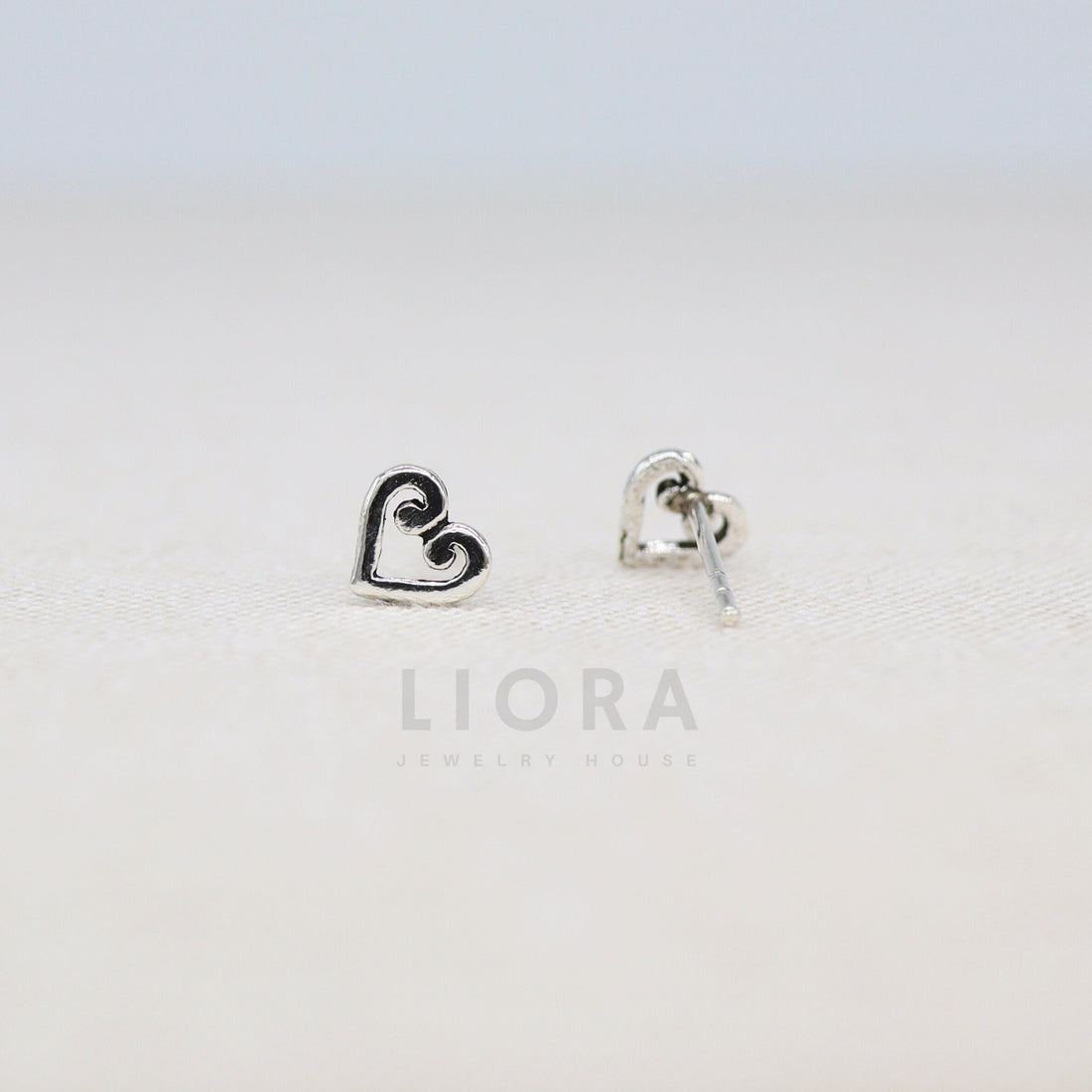925 Sterling Silver Heart Stud Earrings, Hollow Heart Earrings, Wire Heart Studs, Heart Earrings, Heart Gift