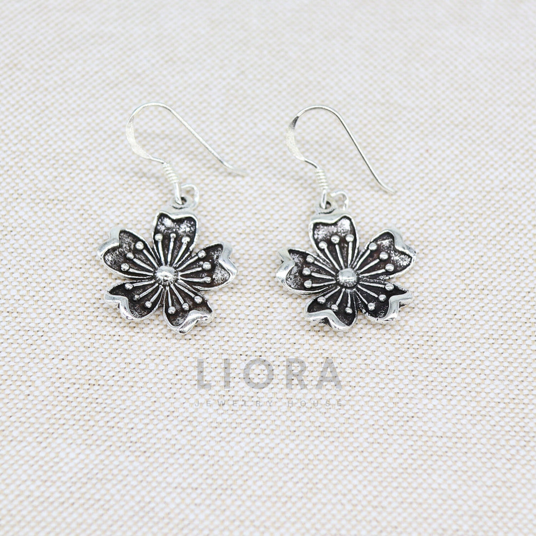 925 Sterling Silver Flower Earrings, Flower Dangle Earrings, Flower Drop Earrings, Flower Gift