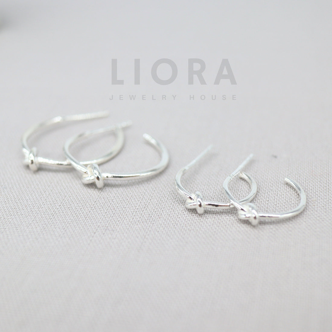 925 Sterling Silver Hoop Twist Knot Earrings, Knot Hoop Earrings, Hoop Stud Earrings, Hoop Earrings