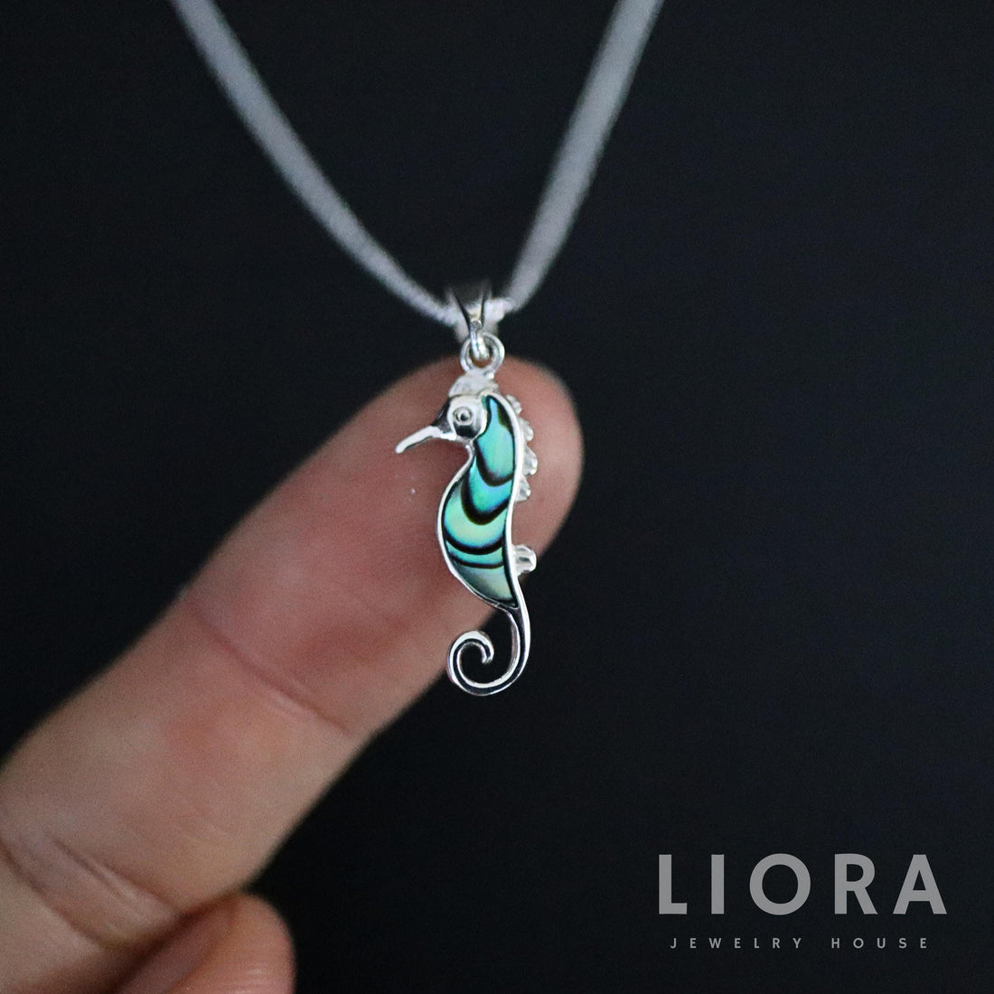 925 Sterling Silver Seahorse Pendant Necklace, Seahorse Pendant, Abalone Seahorse, Pearl Sea Horse, Seahorse Shell Pendant, Seahorse gift