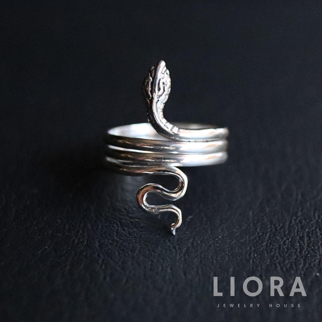 Sterling Silver Snake Ring, 925 Silver Serpent Ring, Gothic Reptile Ring for Women & Men