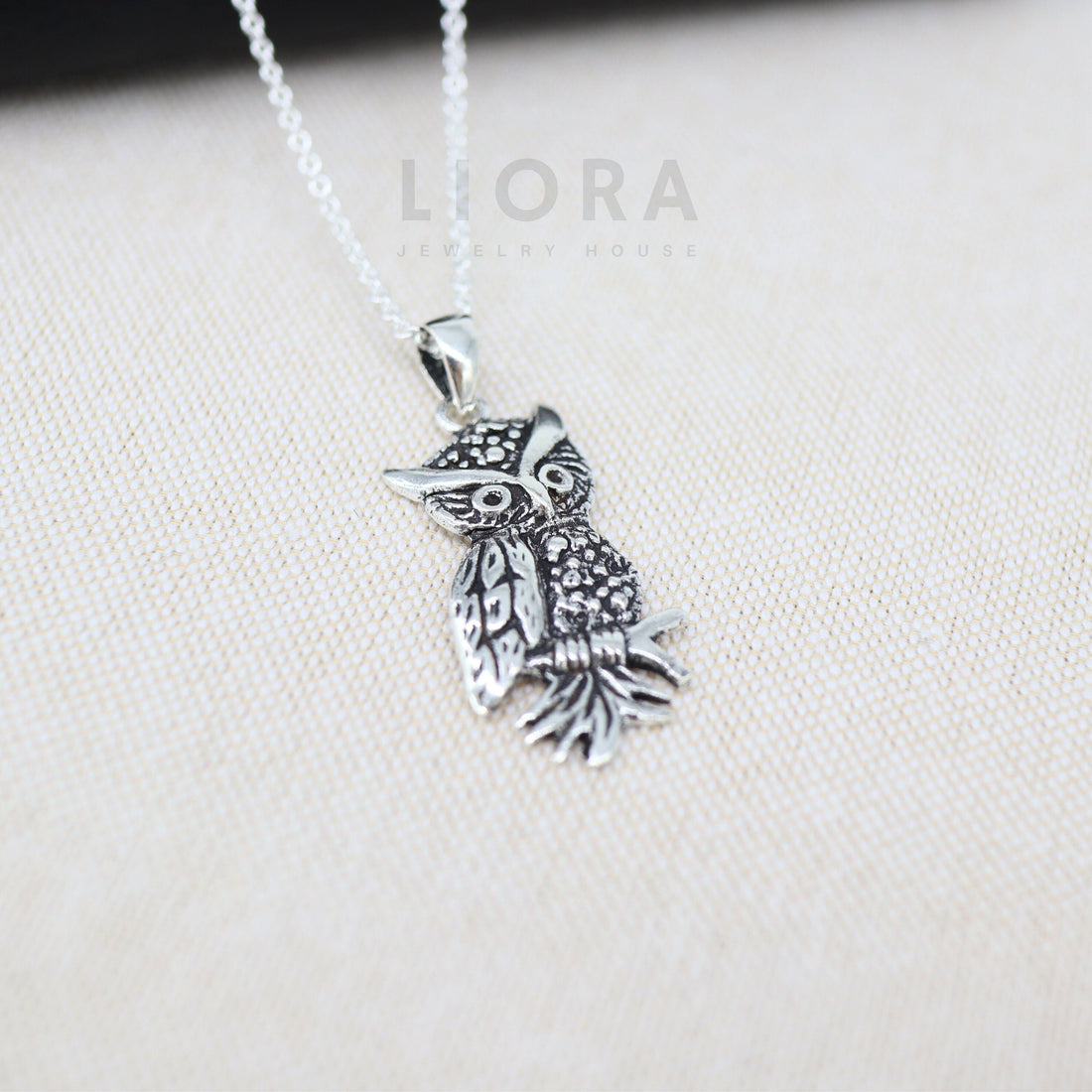 925 Sterling Silver Owl Pendant, Owl Charm, Animal Pendant, Bird Pendant, Owl Necklace