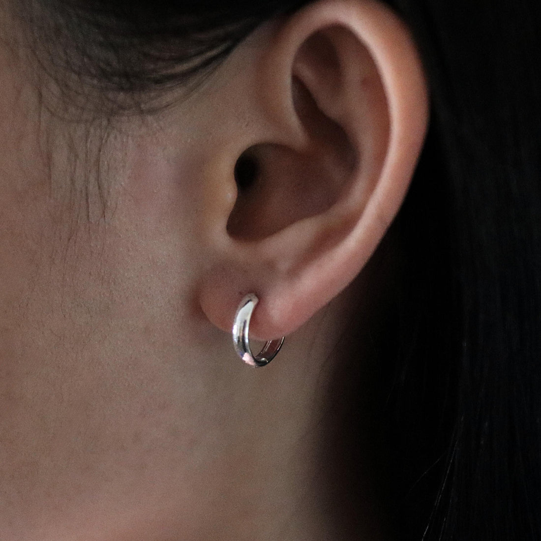 925 Sterling Silver 3mm Thick Huggie Hoop Earrings, Minimal Hoop Earrings, Plain Hoop Earrings, Silver Hoops, Classic Chunky Hoops, Hoops