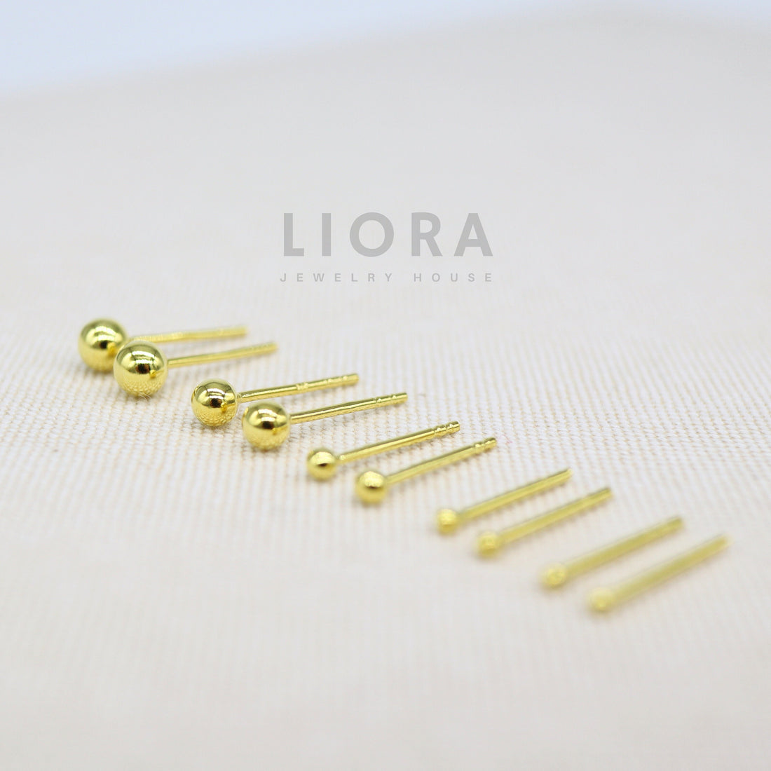 18k Gold Ball Stud Earrings, Solid Ball Stud Earrings, Tiny Ball Studs, Pin Earrings, Gold Earrings, Ball Earrings, Small Ball Earrings, 1mm