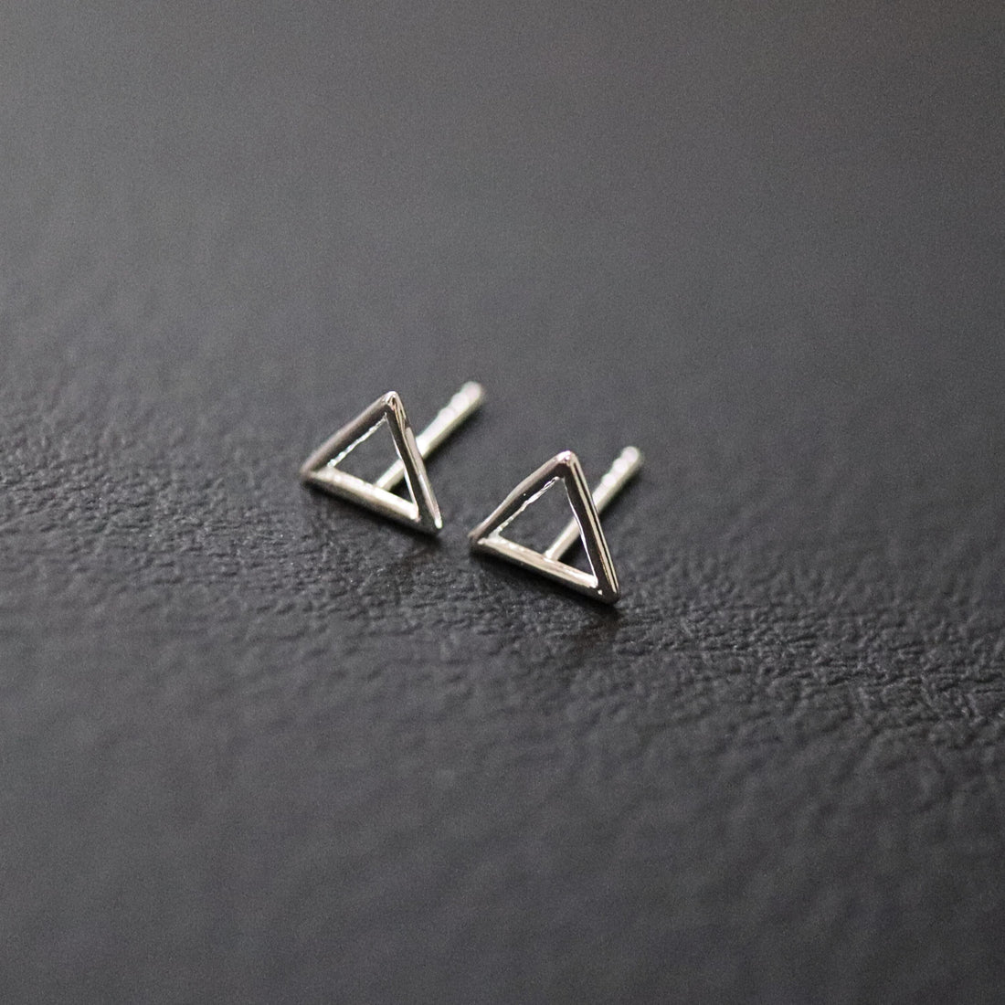 925 Sterling Silver Triangle Stud Earrings, Geometric Stud Earrings, Hollow Triangle, Triangle Earrings, Open Triangle  Earrings