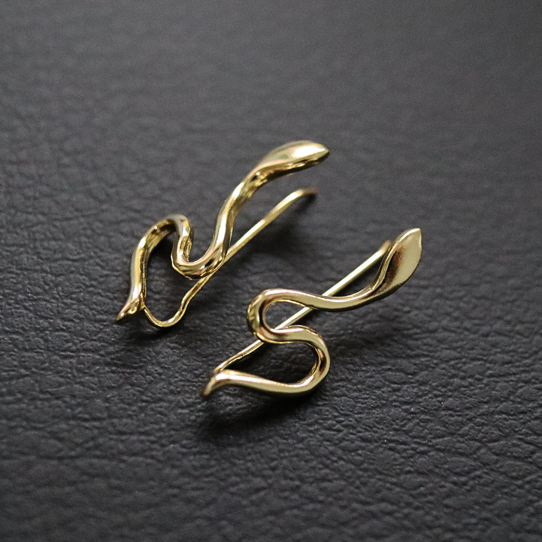 18k Gold Snake Ear Climbers, Snake Ear Climbers, Snake Earrings, Snake lover Gift, Gift For Her, Animal Earrings