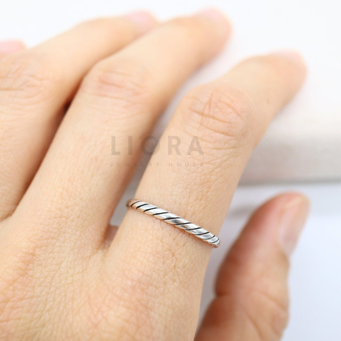 925 Sterling silver flat twisted ring, twisted ring, rope ring, twisted stacking ring, flat band ring, flat ring, silver ring, 925 rings