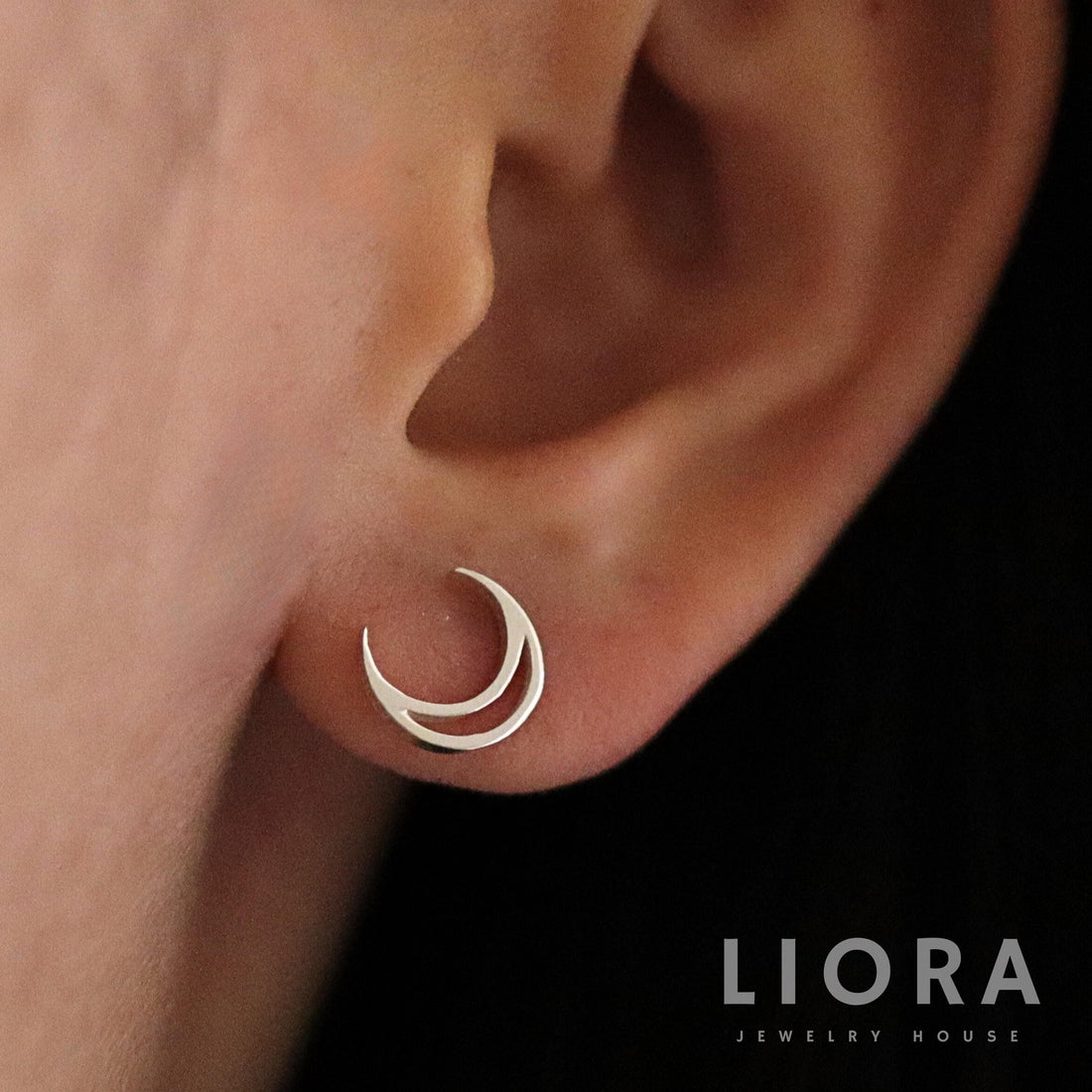 925 Sterling Silver Hollow Crescent Moon Stud Earrings, Moon Earrings, Moon Studs, Crescent Moon Earrings, Silver Moon, Moon Gift, Boho Stud