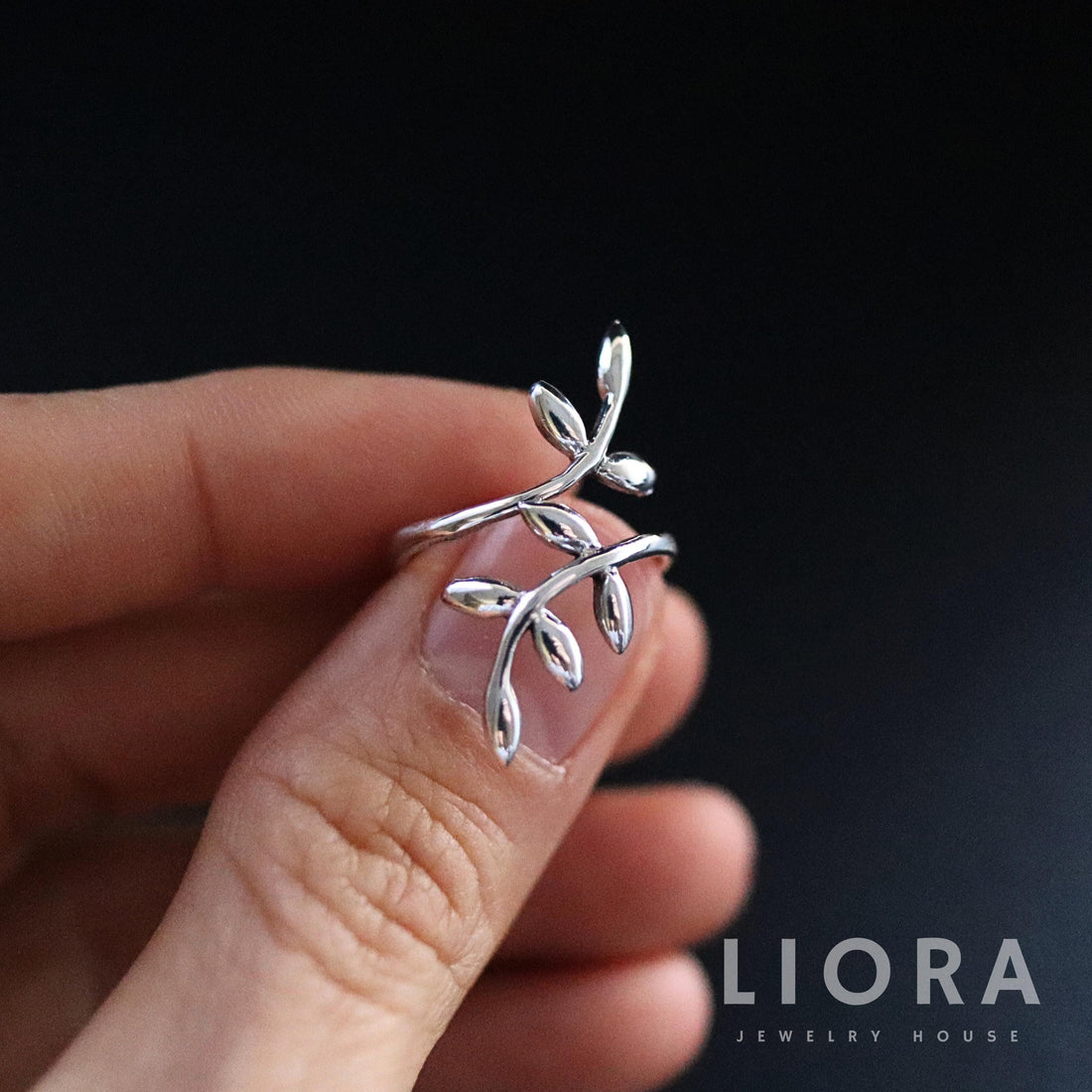 925 Sterling Silver Olive Leaf Ring, Adjustable Leaf Ring, Leaf Wrap Ring, Silver Olive Ring, Olive Branch Ring, Leaf Ring, Gift For Her