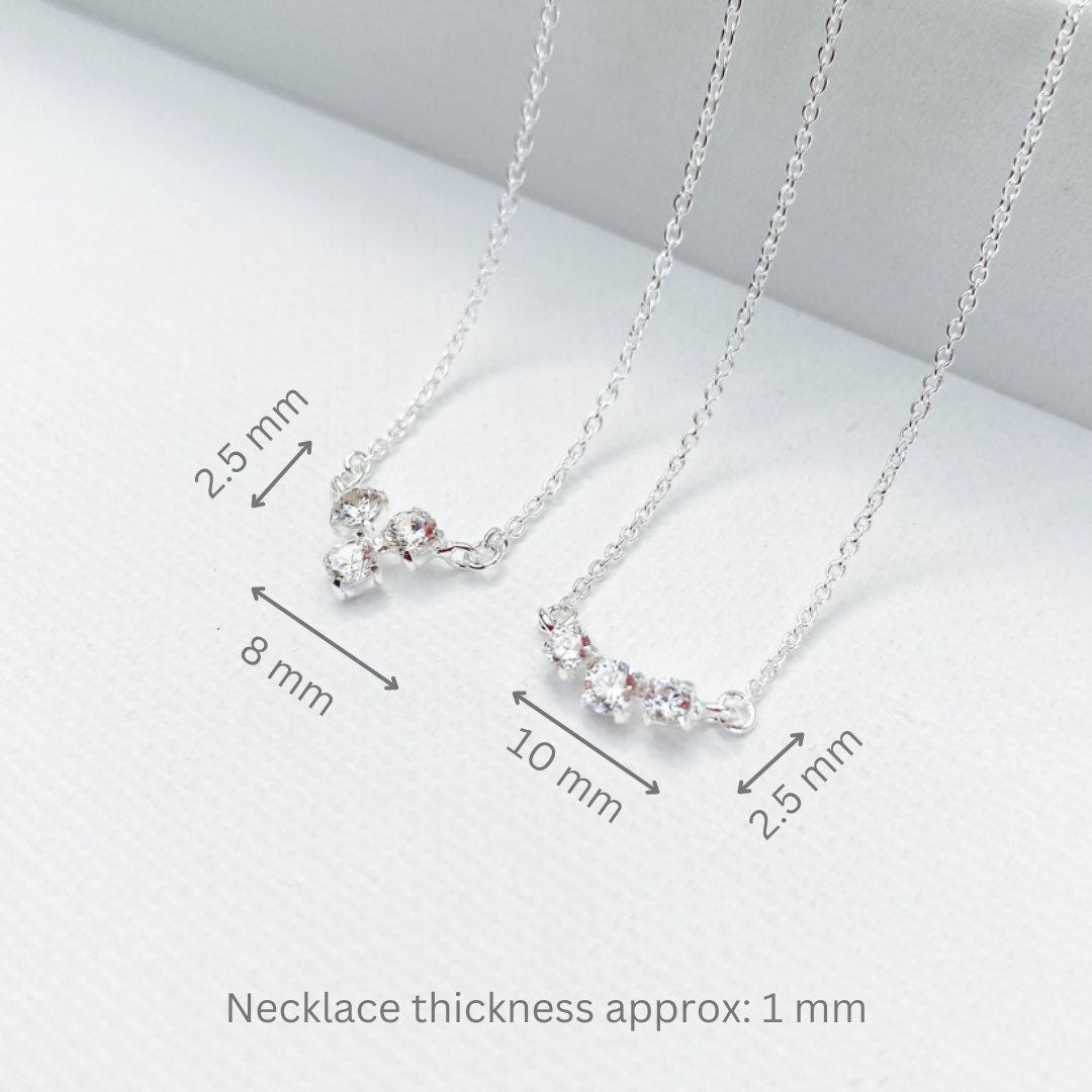 925 Sterling silver CZ ball necklace, CZ necklace, dot ball necklace, diamond necklace, ball necklace, CZ dot chain, small cz necklace