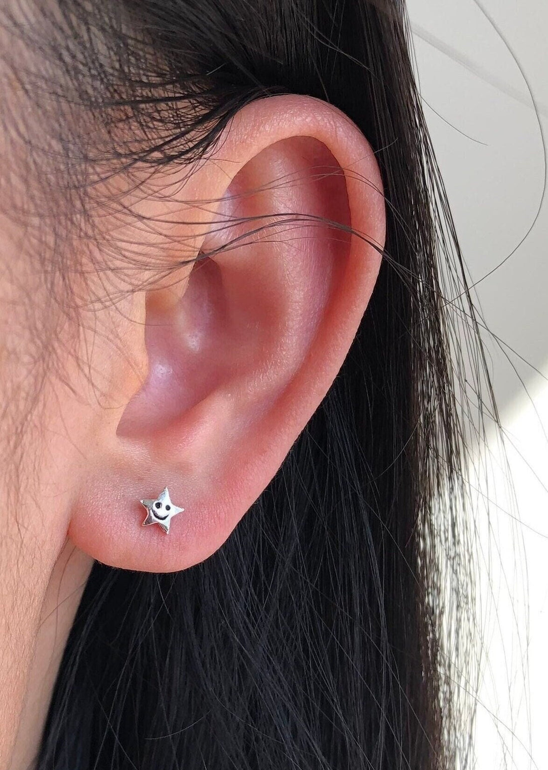 925 Sterling Silver Star Stud Earrings, Star Earrings, Smile Star Earrings, Smile Earrings, Star Gift