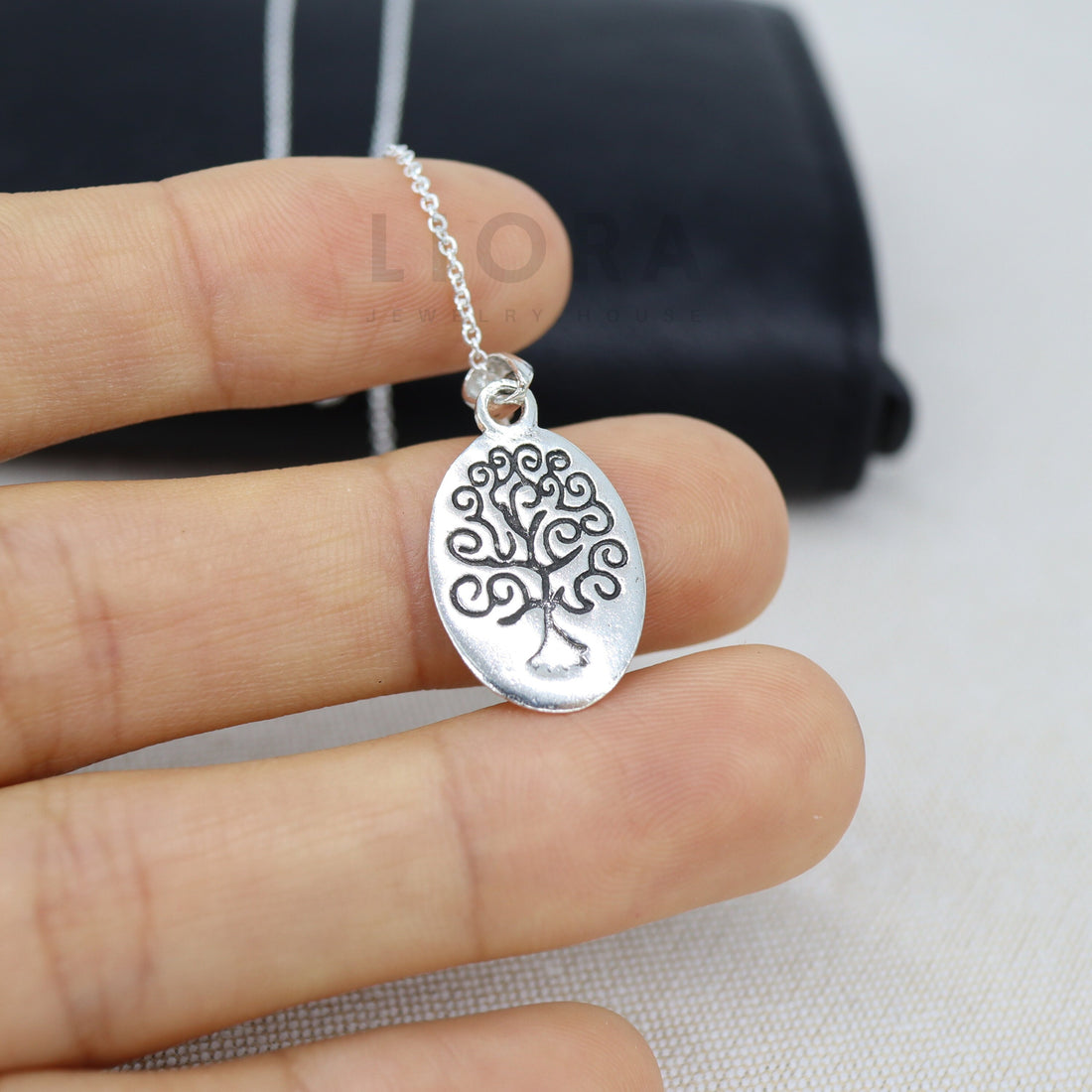 925 Sterling silver Tree of life Necklace, Tree Pendant Necklace, Oval Tree Pendant, Oval Engraved Necklace, Tree Necklace, Tree Pendant