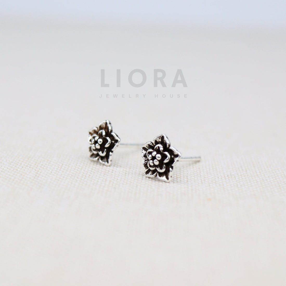 925 Sterling Silver Flower Stud Earrings, Flower Earrings, Rose Earrings, Flower Gift