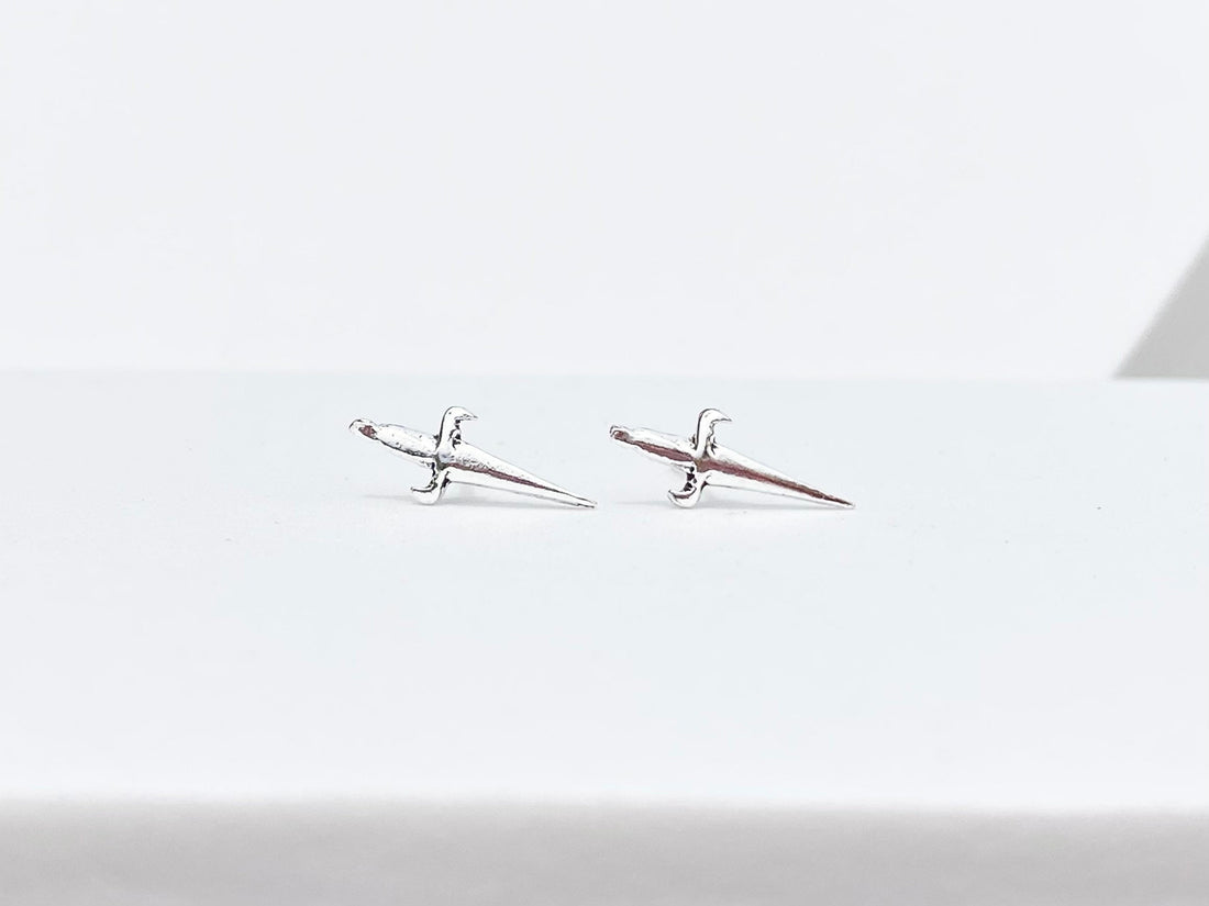 925 sterling silver sword stud earrings, sword earrings, sword studs, short sword, silver sword earrings, tiny sword, small sword, men gift