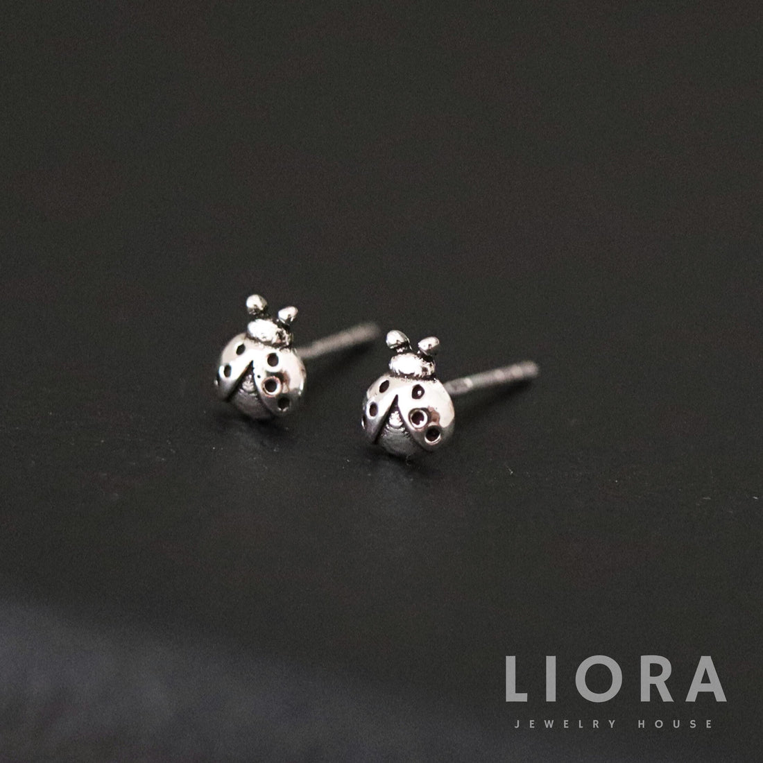 925 Sterling Silver Ladybug Stud Earrings, Ladybug Earrings, Bug Earrings, Insect Fly Studs, Tiny Ladybug, Gift For Her, Girl Earrings