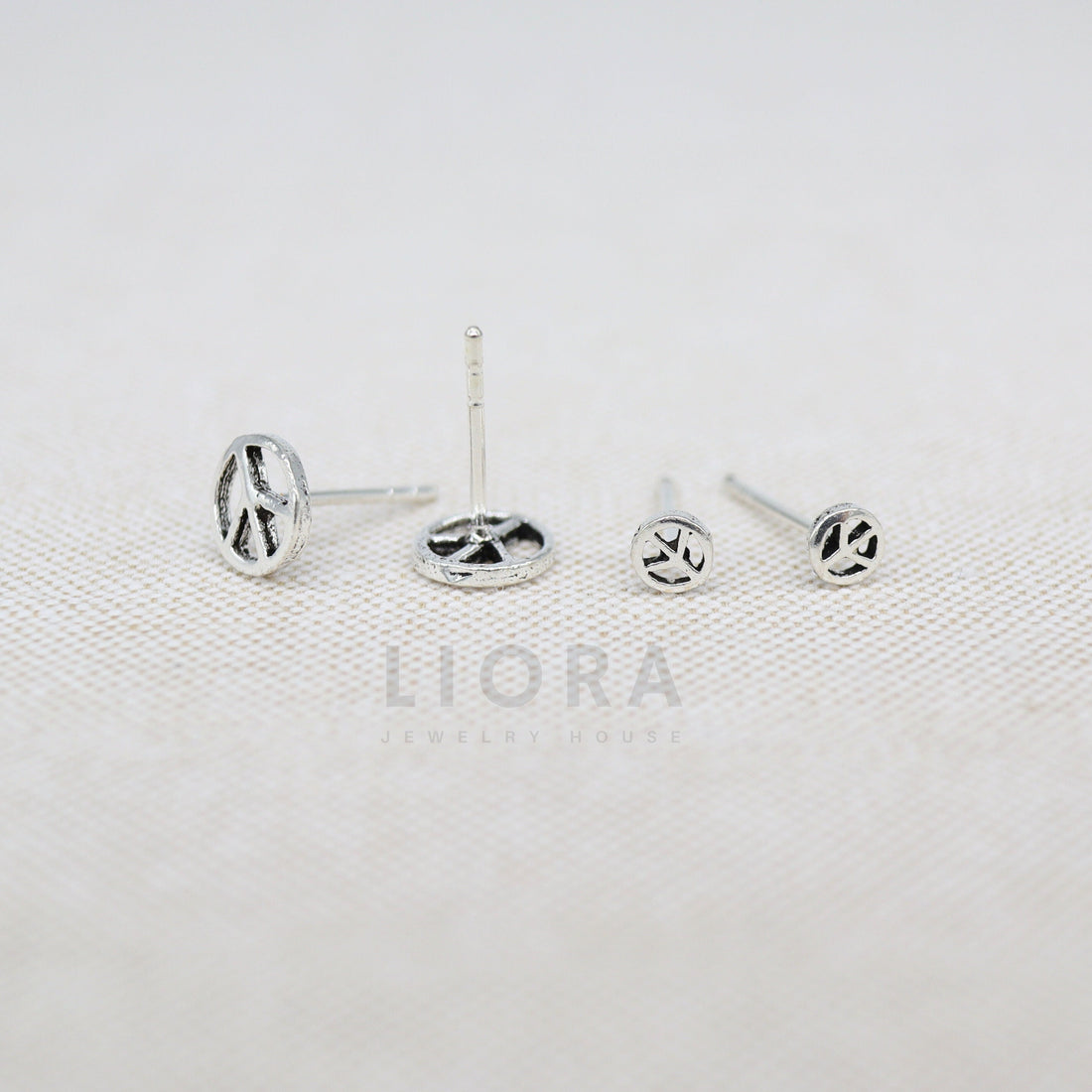 925 Sterling Silver Peace Sign Stud Earrings, Peace Sign Earrings, Peace Earrings, Peace Jewellery, Gift For Him