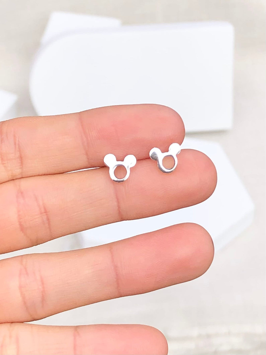 925 Sterling silver mouse stud earrings, mouse head earrings, cartoon earrings, mouse studs, cartoon earrings, kid earrings