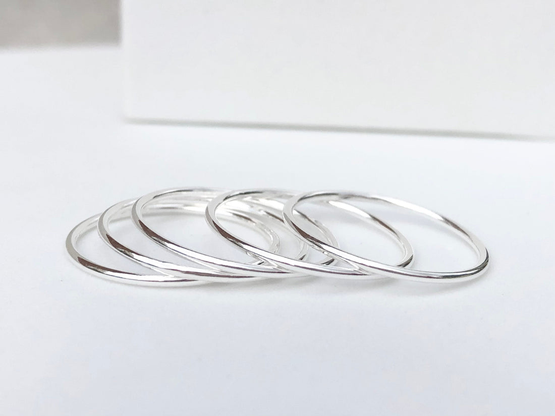 925 sterling silver 1mm smooth stacking ring, teeny tiny stack ring, wire ring, band ring, simple stacking ring, thin ring, tiny band ring