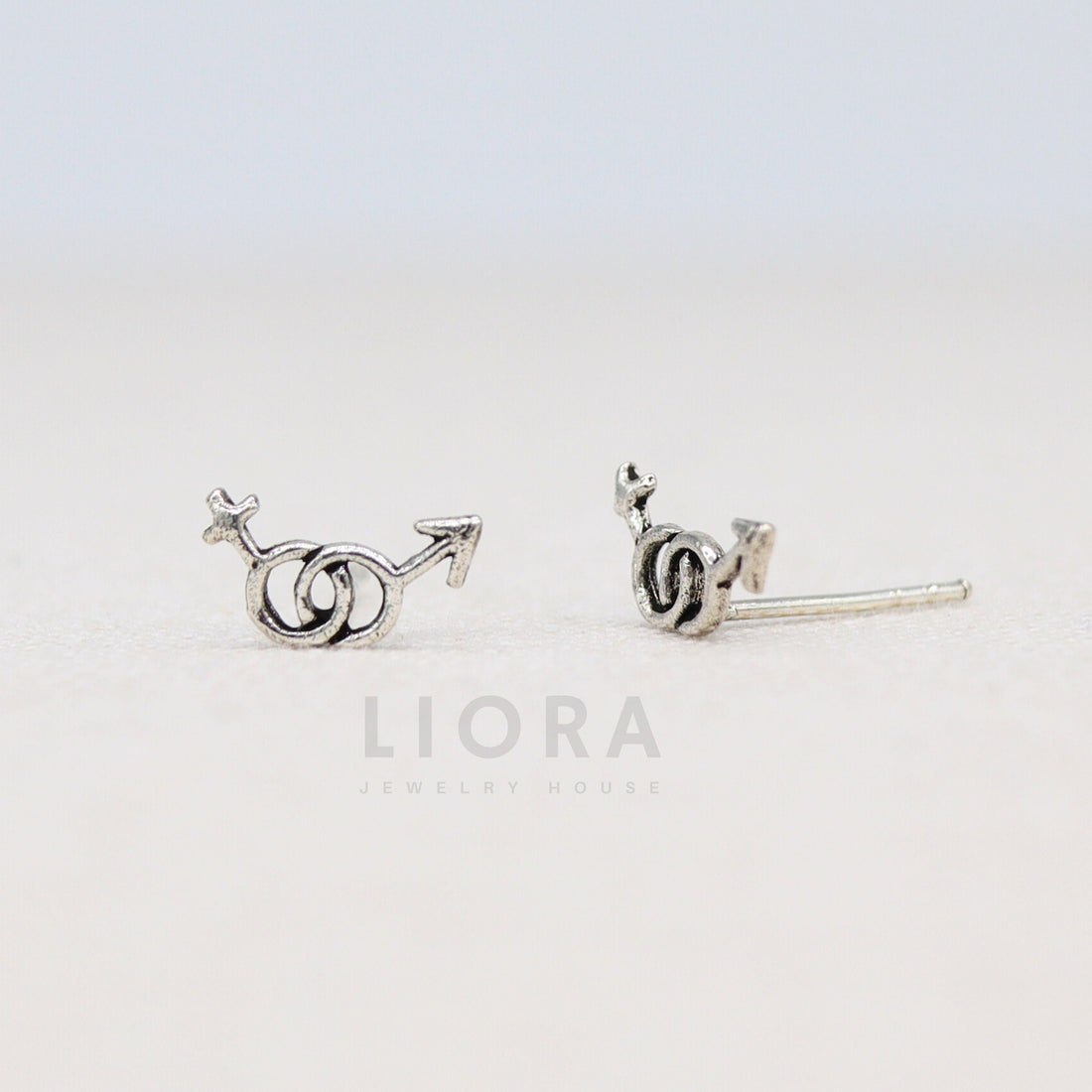 925 Sterling Silver Heterosexual Symbol Earrings, Heterosexual Earrings, LGBTQ symbol, Bisexual, Gender Earrings