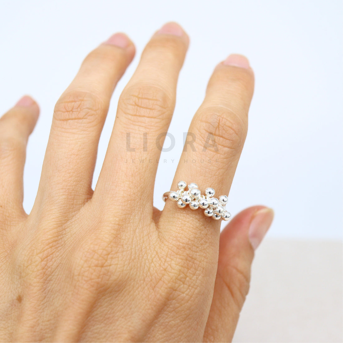 925 Sterling Silver Balls Ring, Tiny Ball Ring, Statement Ring, Ring Gift, Worry Ring, Gift for Her