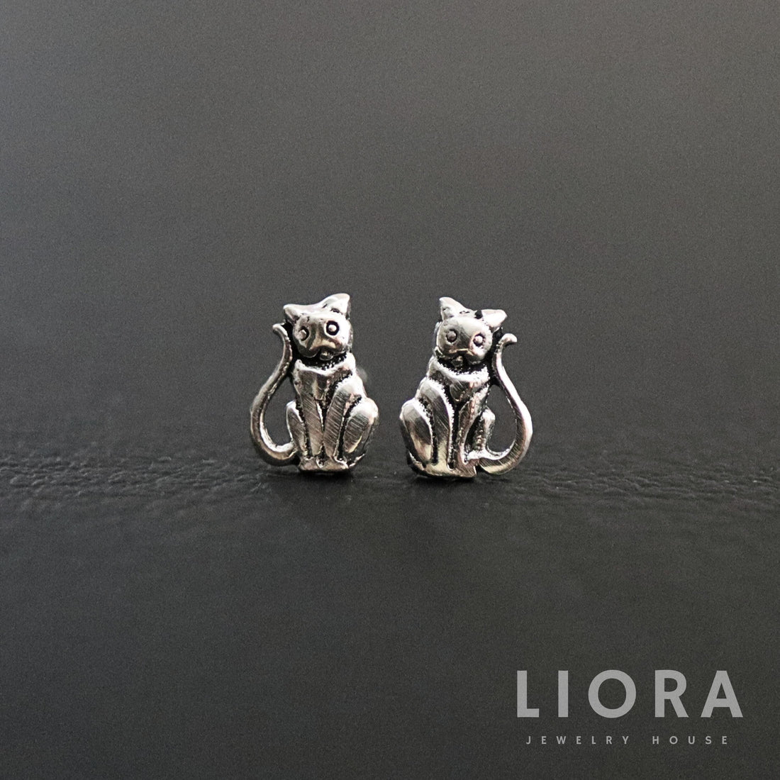 Cat stud earrings, sitting cat earrings, cat earrings, grumpy cat, cat lover gift, sterling silver cat earrings, animal earrings, kid studs