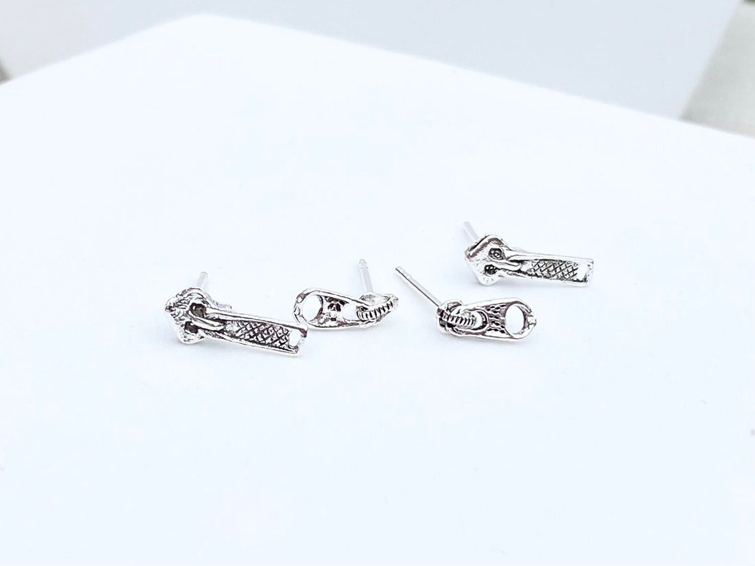 925 Sterling silver zip stud earrings, zipper earrings, zipper studs, zip earrings, silver zip earrings, zip jewelry, small zip earrings