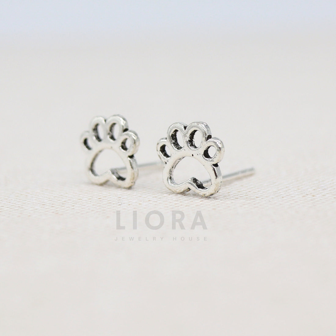 925 Sterling Silver Paw Print Stud Earrings, Paw Earrings, Dog Paw Earrings, Dog Earrings, Dog gift