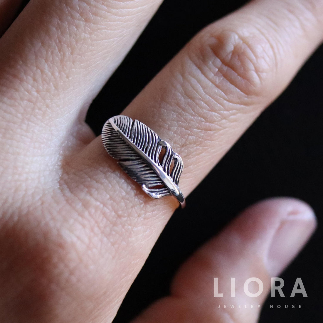 Sterling Silver Feather Ring, Small Feather Ring, Boho Nature Ring for Women & Men, Gift For Her