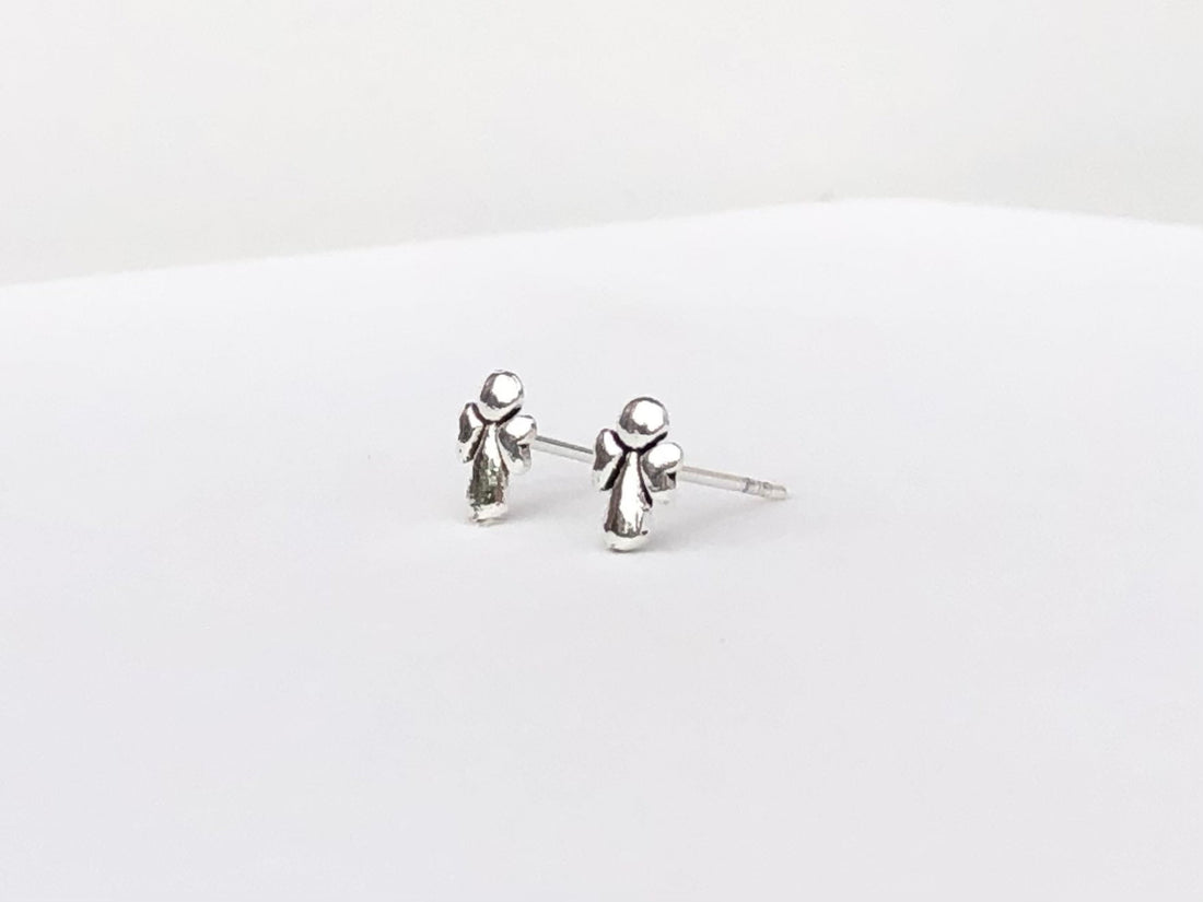 925 Sterling silver angel stud earrings, angel earrings, silver angel, Guardian angel earrings, tiny angel studs, angel earrings, baby angel