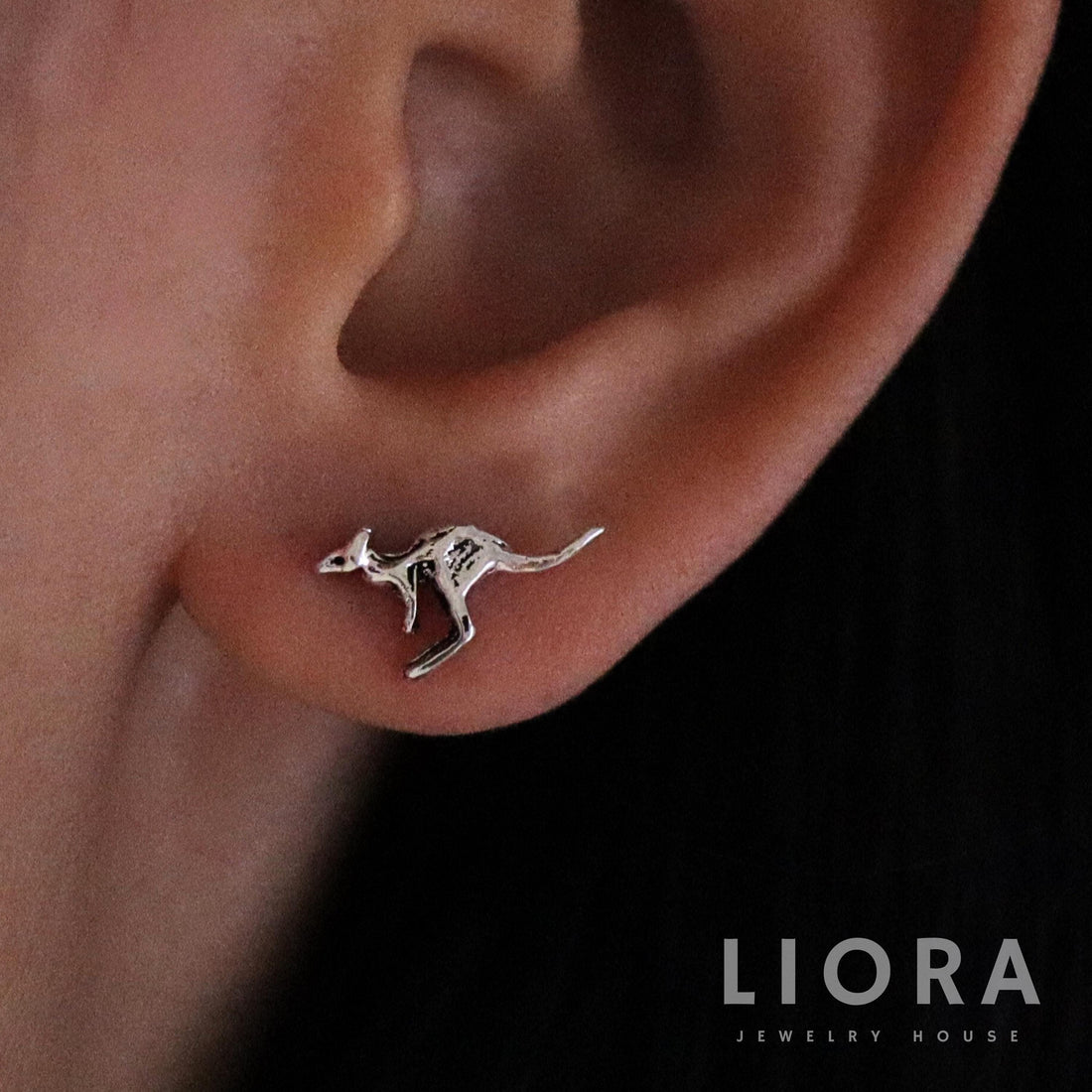 925 Sterling Silver Kangaroo Stud Earrings, Kangaroo Earrings, Kangaroo Gift, Australian Animal, Animal Earrings, Kid Earrings